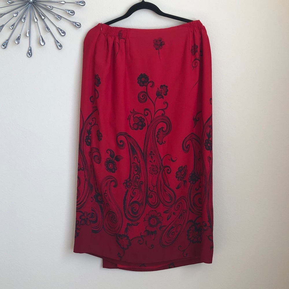 CHAUS RED MAXI SKIRT SIZE 16W